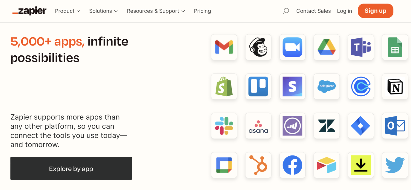 Zapier is great for agencies because it supports over 5,000 apps